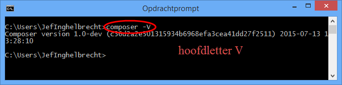 PHP Composer Verifieer installatie